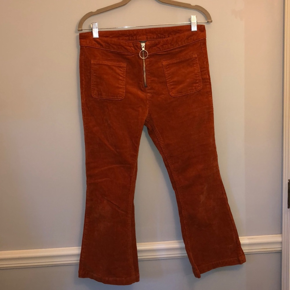 Orange flare Corduroy pants